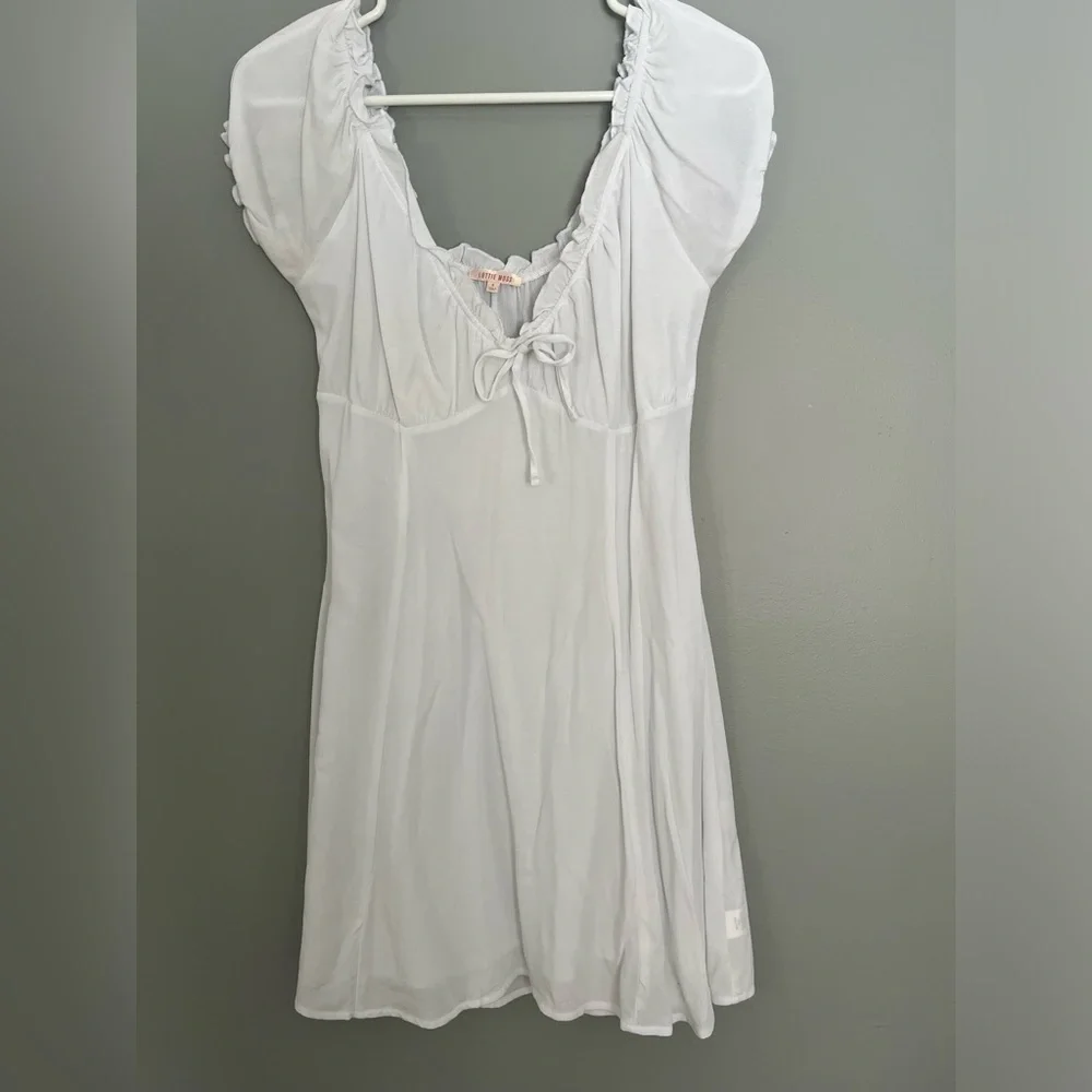 White Ruffle Mini Dress - Picture 2 of 6